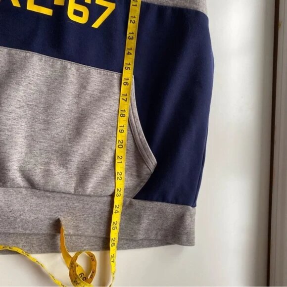 MEN'S POLO RL-67 DOUBLE KNIT PULLOVER COLOR BLOCK HOODIE DARK VINTAGE HEATHER - Picture 4 of 4